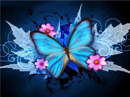 Алмазная мозаика картина стразами Голубая бабочка, 30х40 см :: Подарки и хобби