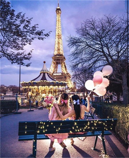 Алмазная мозаика картина стразами Девушки в Париже, 40х50 см :: Подарки и хобби