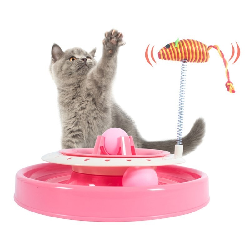 Игрушка-трек для кошек с двумя мячиками Cat Scratch Pan :: Товары для дома
