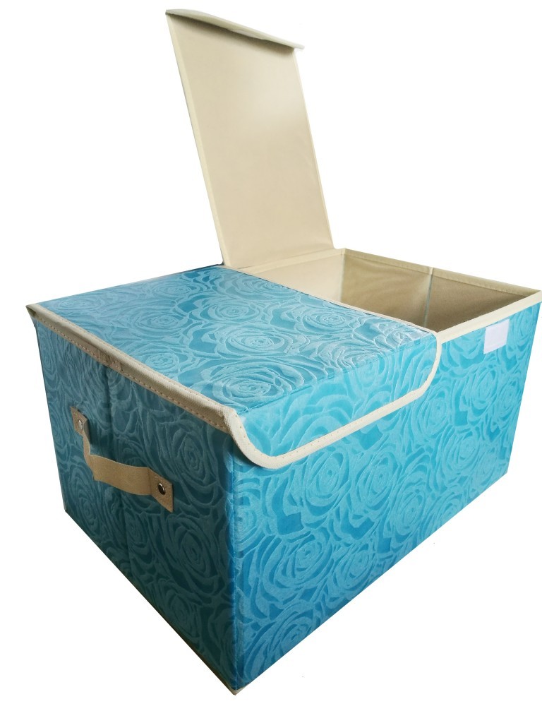 Складной короб для хранения с двойной крышкой Розы, 44х29х25 см :: Товары для дома