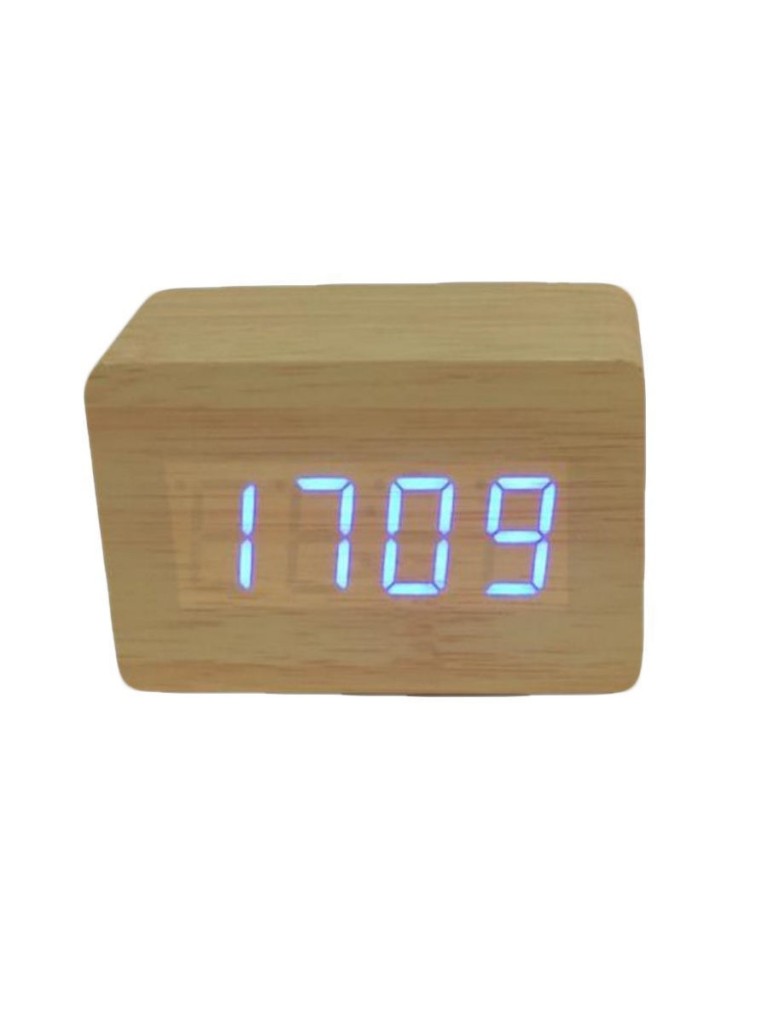 Часы электронные настольные, цвет символов голубой 10х4х6 см :: Товары для дома