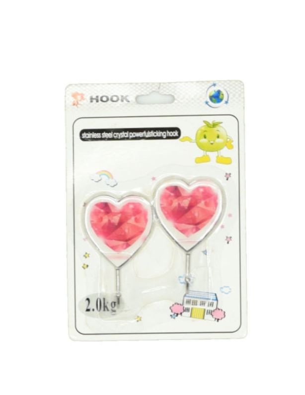 Набор крючков на липучке в форме сердечек, 2 шт :: Товары для дома