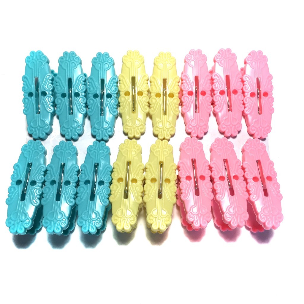 Набор разноцветных бельевых прищепок Plastic Family Utensil, 16 шт :: Товары для дома