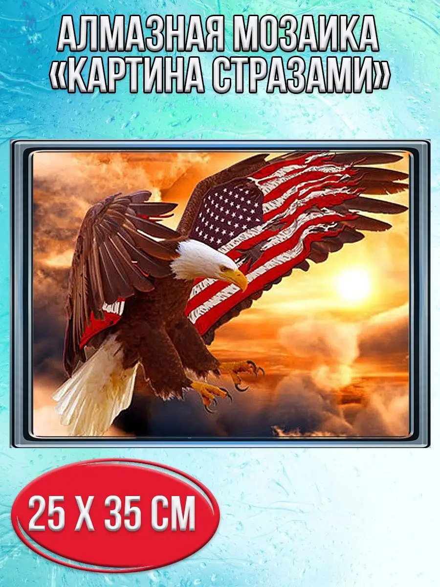 Алмазная мозаика картина стразами Орёл, 30х40 см