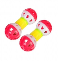 00014185 Игрушка для животных с бубенчиком Два шарика на пружинке 9х3 см, 2 шт