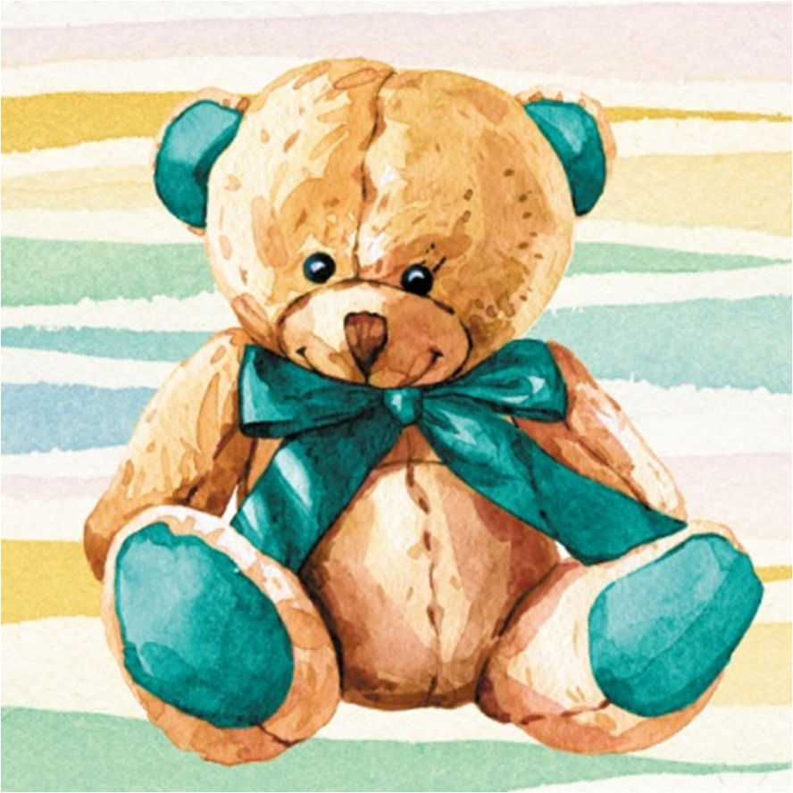 Алмазная мозаика картина стразами Игрушечный медведь, 15х20 см