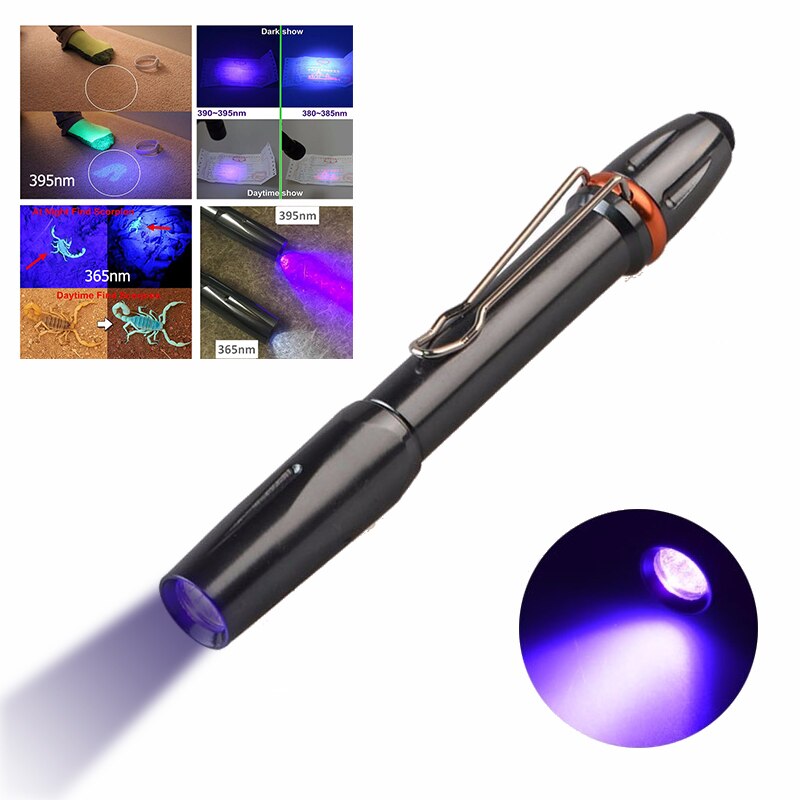 TopCom-365nM-395nM-LED-UV-Penlight-3W-Ultra-Violet-Pen-Flashlight-Portable-Ultraviolet-Pen-Light-With