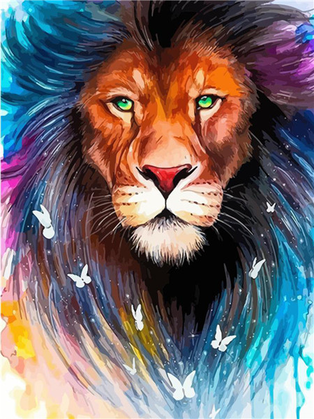 Алмазная мозаика картина стразами Лев, 30х40 см Алмазная мозаика картина стразами Лев, 30х40 см