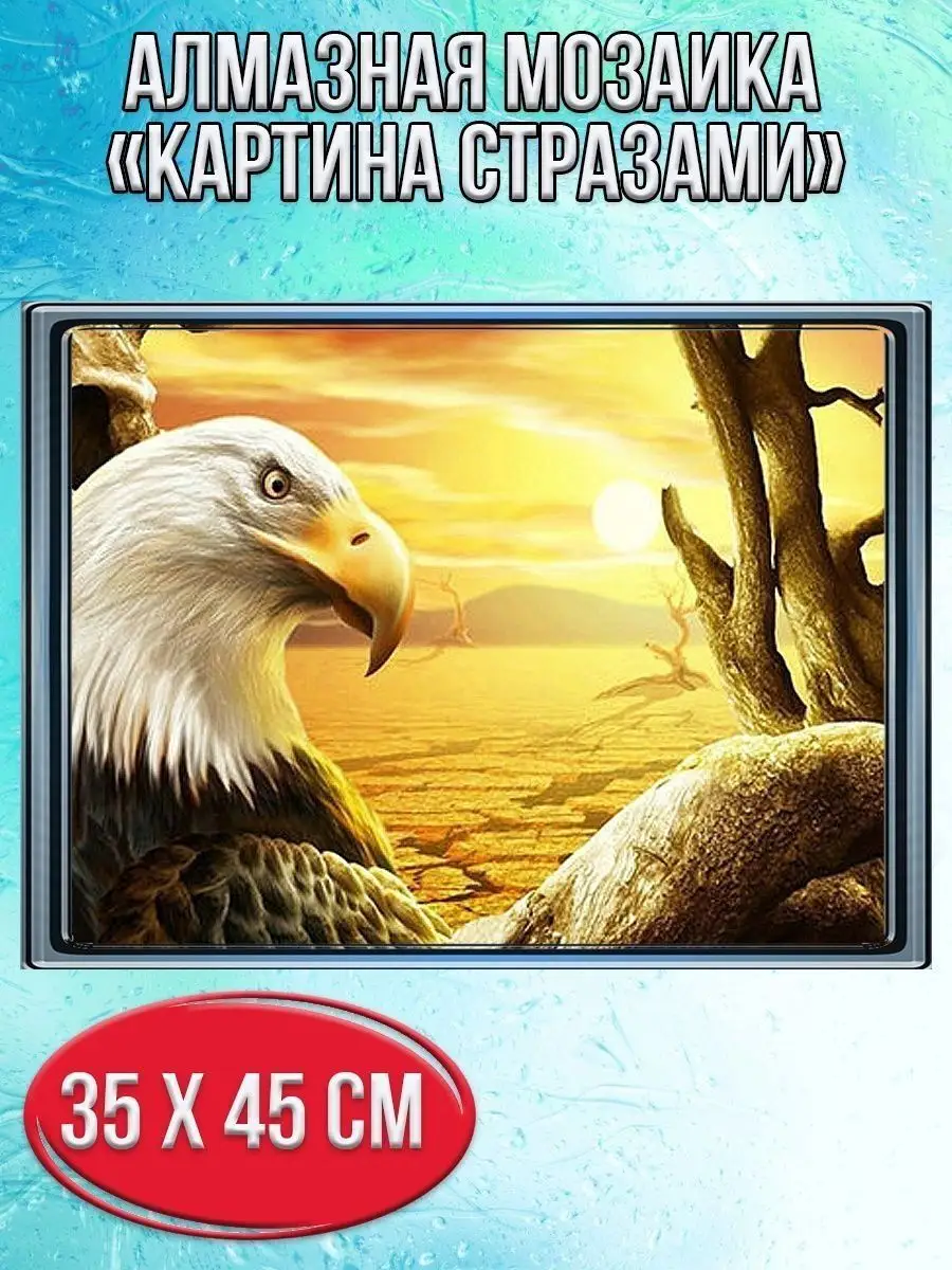 Алмазная мозаика картина стразами Орёл, 40х50 см