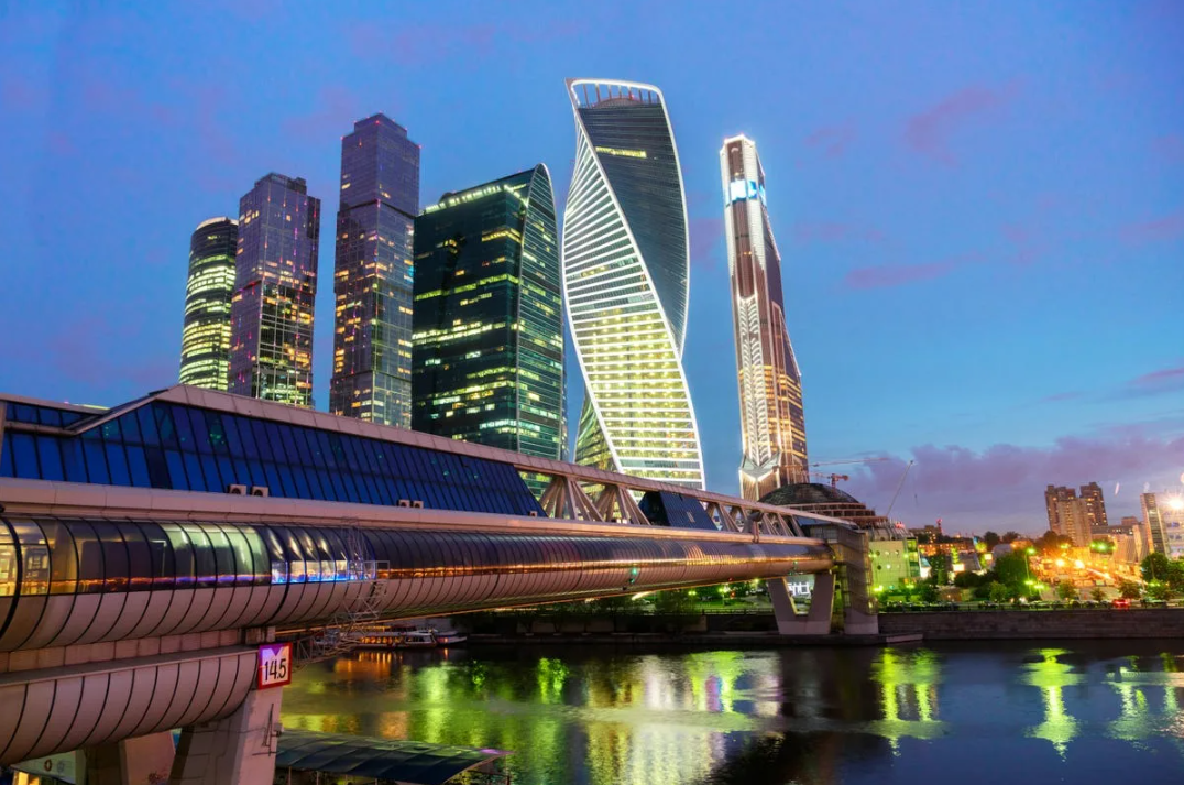 Алмазная мозаика картина стразами Москва - Сити, 30х40 см