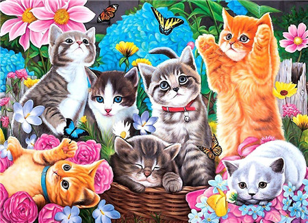 Алмазная мозаика картина стразами Котята, 30х40 см