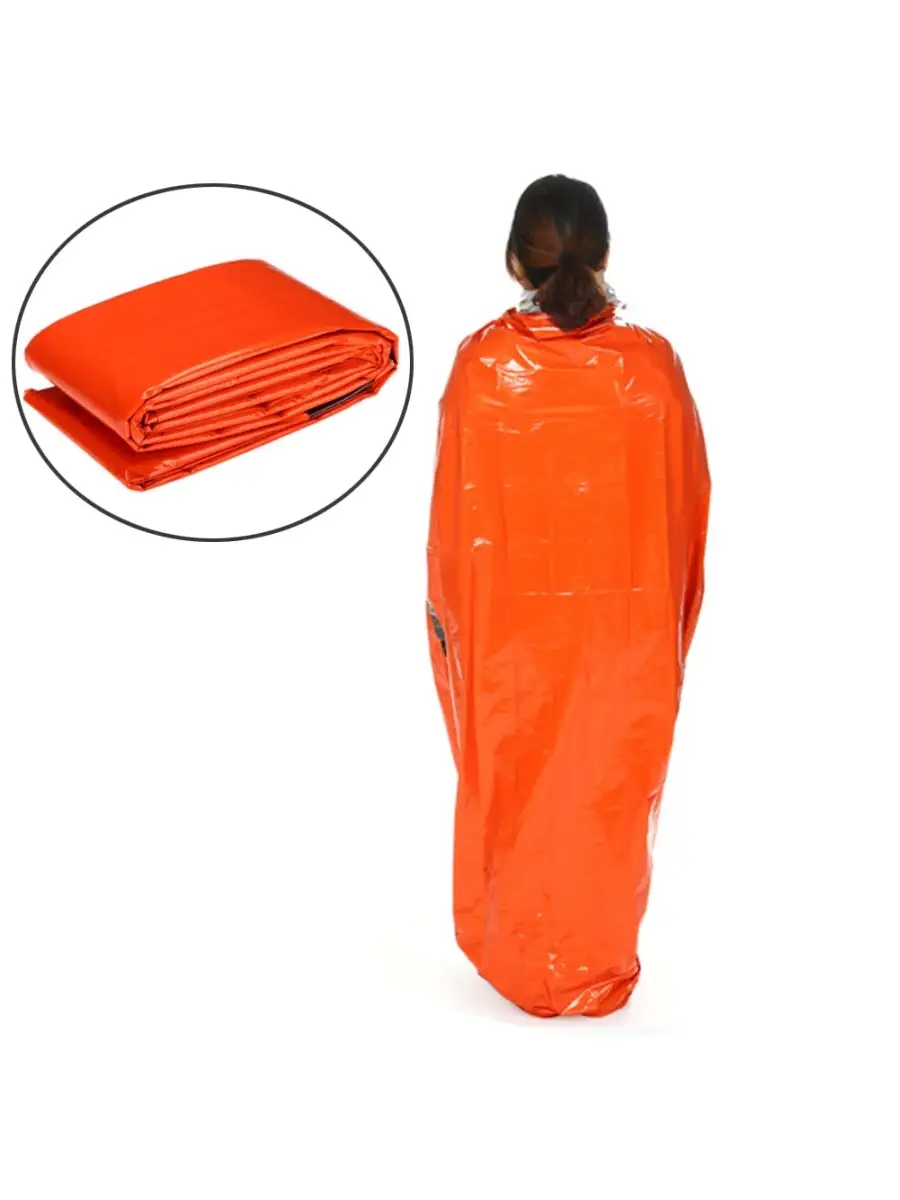 Аварийный спальный мешок-палатка из полиэтилена Emergency Thermal Blanket, 210х130 см