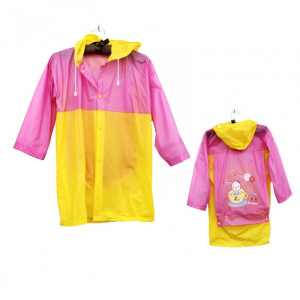 виниловый-плащ-дождевик-для-детей-с-отделением-для-рюкзака-желто-розовый