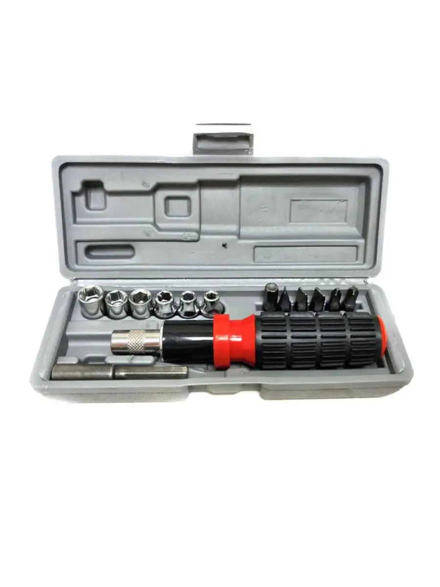 Реверсивная отвёртка с набором бит 15 pcs Socket Set