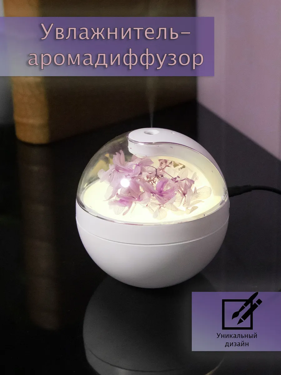 Увлажнитель воздуха со встроенной батареей, маленький 8х8 см