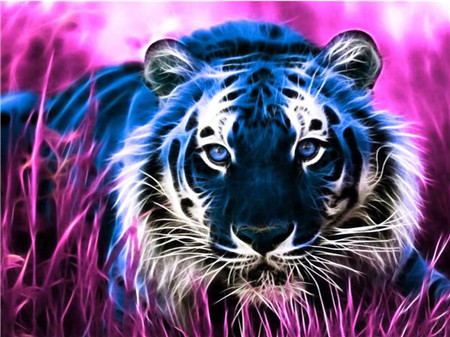 Алмазная мозаика картина стразами Притайвшийся тигр, 30х40 см Алмазная мозаика картина стразами Притайвшийся тигр, 30х40 см