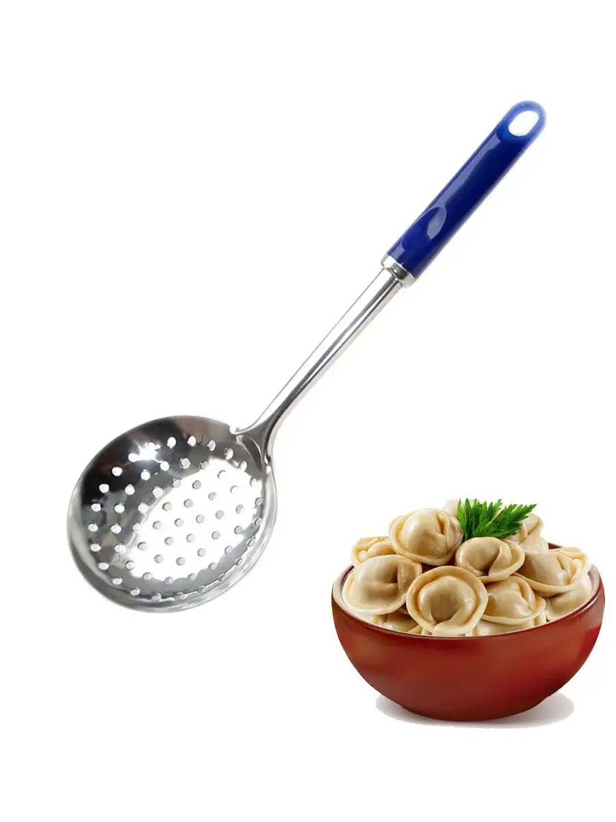 Шумовка с пластиковой ручкой
