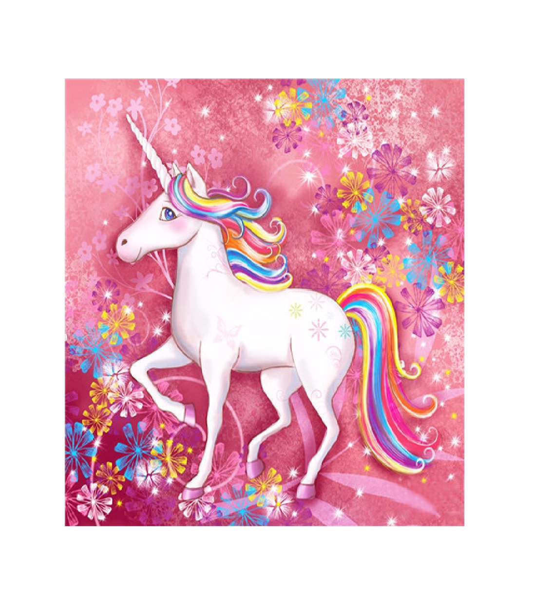 Алмазная мозаика картина стразами Бегущий единорог, 30х30 см