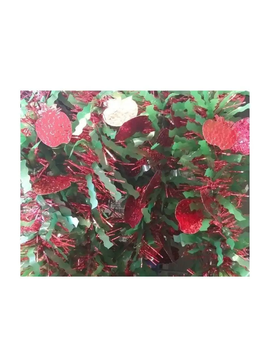 Новогодняя мишура с яблоками 2 м х 9 см, 6 шт