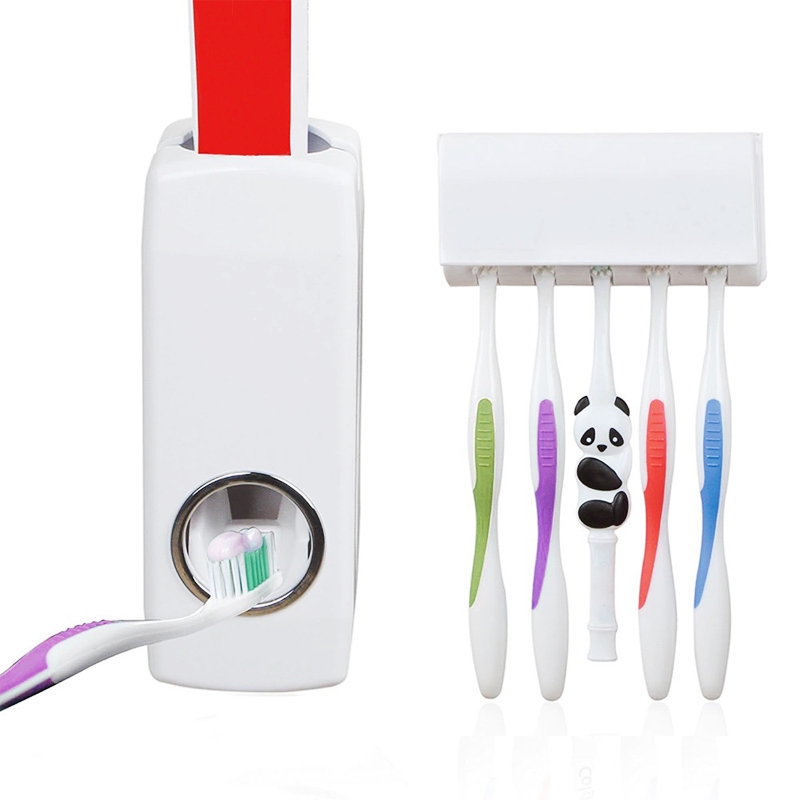 дозатор_для_зубной_пасты_с_держателем_для_зубных_щеток_белый