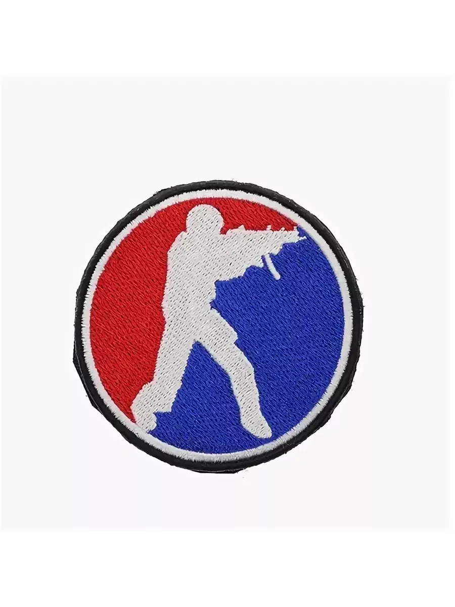 Шеврон на липучке "CS Counter-Strike" красный,белый,синий
