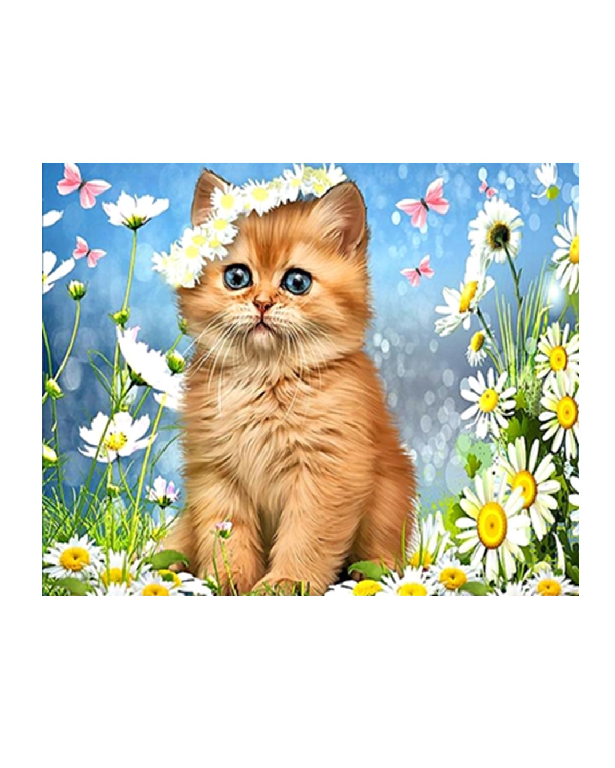 Алмазная мозаика картина стразами Рыжий котик, 15х20 см