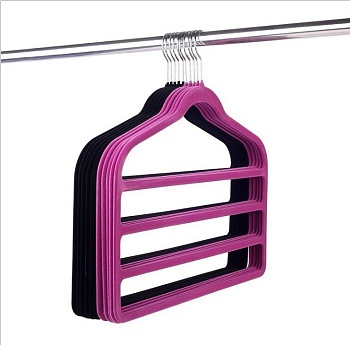 Трёхуровневая вешалка с велюровым покрытием