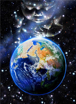 Алмазная мозаика картина стразами Планета Земля, 30х40 см Алмазная мозаика картина стразами Планета Земля, 30х40 см