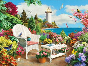 Алмазная мозаика картина стразами Прибрежный пейзаж, 40х50 см