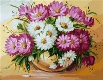 Алмазная мозаика картина стразами Букет хризантем, 40х50 см