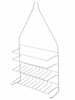 00027137 Полочка навесная для ванной комнаты, двухъярусная, металл, ПВХ покрытие, 25 х 8 х 45,5см 00027137 Полочка навесная для ванной комнаты, двухъярусная, металл, ПВХ покрытие, 25 х 8 х 45,5см