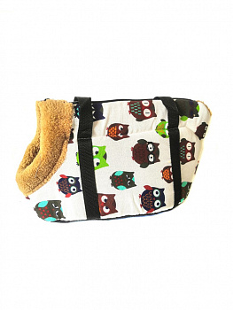 00017876 Сумка-переноска для собак с меховой отделкой Совы