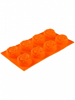 00019722 Силиконовая форма для выпечки Розочки, 8 отделений