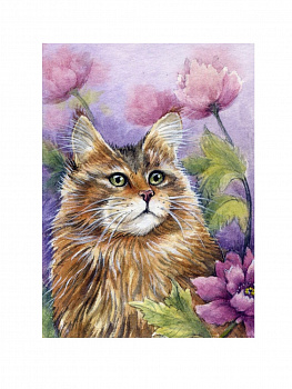 Алмазная мозаика картина стразами Кот, 15х20 см