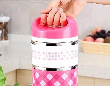 00012803 Термо ланч-бокс в виде термоса с двумя отсеками Lunch Box, 950 мл