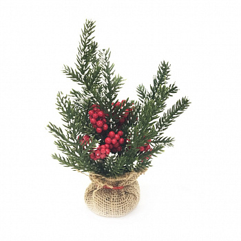 00011803 Новогодняя икебана из ели и ягод 00011803 Новогодняя икебана из ели и ягод