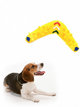 00014283 Виниловая игрушка-пищалка для собак Бумеранг, 27х19 см