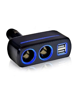 00018469 Авторазветвитель прикуривателя на 2A гнезда и 2 usb Olesson 1637