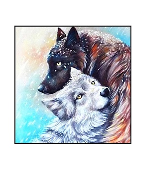 Алмазная мозаика картина стразами Пара волков, 30х30 см