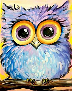 Алмазная мозаика картина стразами Совушка, 15х20 см