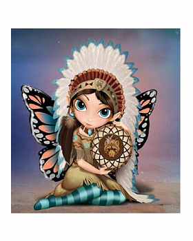 Алмазная мозаика картина стразами Фея - индейский вождь, 15х20 см