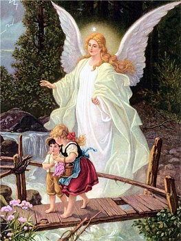 Алмазная мозаика картина стразами Ангел - хранитель, 50х65 см