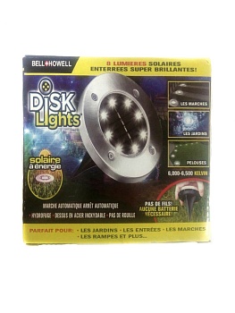Садовый светильник на солнечной батарее Disk Lights 8 Led, 1 шт Садовый светильник на солнечной батарее Disk Lights 8 Led, 1 шт