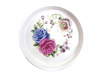 00007852 Круглый поднос из пшеничного волокна, 34 см