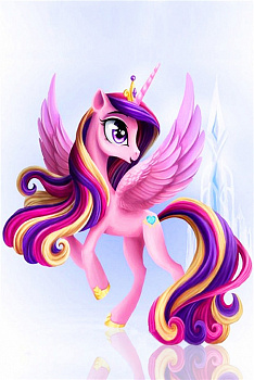 Алмазная мозаика картина стразами Крылатый единорог, 15х20 см