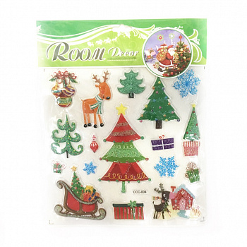00011807 Новогодние наклейки на окна Room Decor, 26х21 см