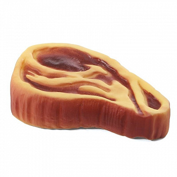 Виниловая игрушка-пищалка для собак Стейк, 10 см