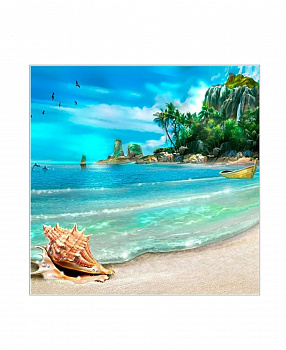 Алмазная мозаика картина стразами Райский пляж, 30х30 см Алмазная мозаика картина стразами Райский пляж, 30х30 см