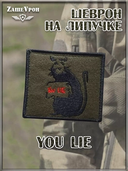 00047987 Нашивка на липучке You Lie, 8х7 см