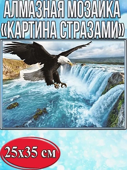 Алмазная мозаика картина стразами Летящий орёл, 30х40 см